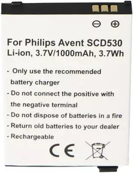 AccuCell Akku für Philips Avent SCD530, Li-Ion, 3,7V, 1000mAh (EG-31169)