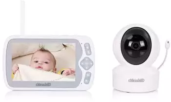 Chipolino Duo View Babyphone Kamera, 5-Zoll-Monitor, Nachtsicht, VOX, wei&szlig; (VIBEFDV02501WH)