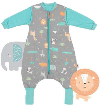 Schlummersack Schlafsack mit F&uuml;&szlig;en und umklappbaren B&uuml;ndchen 3.5 Tog Safari