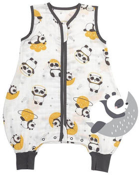 Schlummersack Musselin Schlafsack mit Füßen 0.5 Tog Panda