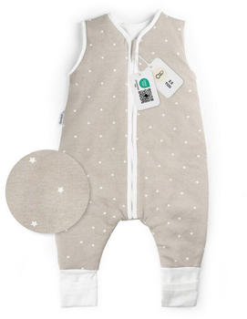 Ehrenkind Sommerschlafsack mit Beinen 1.0 TOG Taupe weiße Sterne