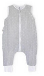 Ehrenkind Schlafsack mit Beinen Sommer Musselin 1.0 TOG Grau weiße Punkte