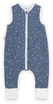 Ehrenkind Schlafsack mit Beinen Sommer Musselin 1.0 TOG Jeansblau Tropfen