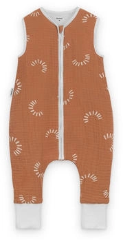 Ehrenkind Schlafsack mit Beinen Ganzjährig Musselin 2.5 TOG Zimt Gemustert
