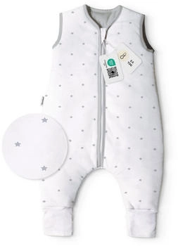 Ehrenkind Schlafsack mit Beinen Ganzjährig 2.5 TOG Weiß graue Sterne
