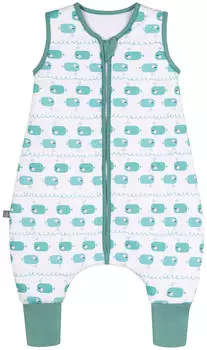 emma & noah Schlafsack mit F&uuml;&szlig;en 2.5 TOG wal blau