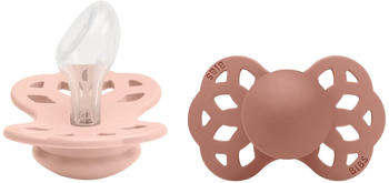 BIBS 2er-Pack Infinity Schnuller Silikon, anatomisch, 0-6M Blush/Woodchuck
