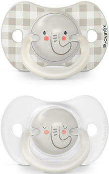 Suavinex Night & Day SX Pro physiological Pacifier Silicone Glow 2 pcs 6-18m Elephant grey Suavinex Night & Day SX Pro physiological Pacifier Silicone Glow 2 pcs 6-18m Elephant grey