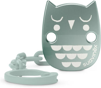 Suavinex Bonhomia Premium Baby Pacifier Clip Metallic +0m Owl green