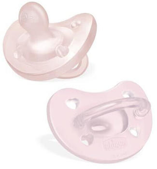 Chicco PhysioForma Soft 2-6M Silicone Baby Dummy x2 Pink