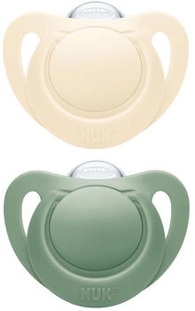 NUK Schnuller For Nature Silikon 6-18 Monate grün / creme 2er-Pack NUK Schnuller For Nature Silikon 6-18 Monate grün / creme 2er-Pack