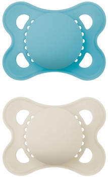 MAM Schnuller Original Plain Silikon Blau/Beige 0-6 Monate (82466111)