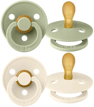 BIBS Colour Schnuller Symmetrisch 0-6 Monate Sage / Ivory 2er Pack (2121416)
