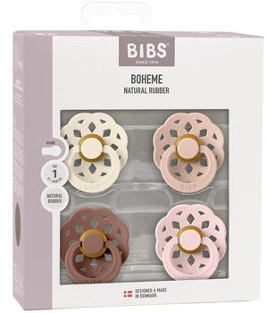 BIBS Bohemian Schnuller 4er-Pack Size 2 Ivory/Blush/Woodchuck/Blossom