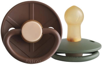 Frigg Little Viking Schnuller 0-6 Monate 2 Stück Cocoa/Olive