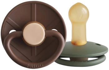 Frigg Little Viking Schnuller 6-18 Monate 2 Stück Cocoa/Olive