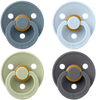 BIBS Colour Schnuller 4er Pack Size 1 Petrol/Sage/Baby Blue/Iron