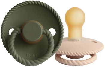 Frigg Rope Schnuller Croissant / Olive 0-6 Monate 2 Stück