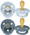 BIBS Schnuller 2er Pack Colour Symmetrischer Sauger aus Naturkautschuk 6-18 M Baby Blue / Petrol