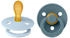 BIBS Schnuller 2er Pack Colour Symmetrischer Sauger aus Naturkautschuk 6-18 M Baby Blue / Petrol
