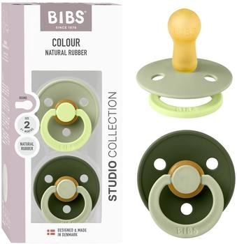 BIBS Studio Fusion Schnuller Rund 2 Stück 6-18 Monate Sage/Hunter Green