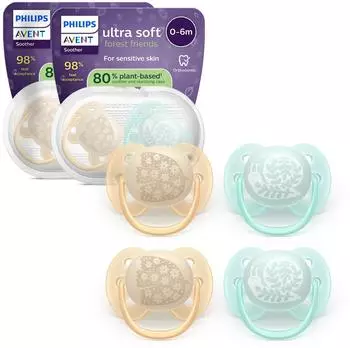 Philips AVENT Ultra Soft Schnuller 0-6 Monate, 4er-Pack (SCF091/49)