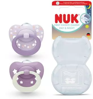 NUK First Choice Classic Day & Night Schnuller lila 6-18 Monate (10176382)