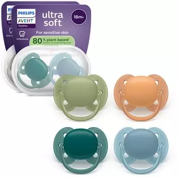 Philips AVENT Ultra Soft Schnuller Silikon 18m+ 4er-Pack (SCF093/08)