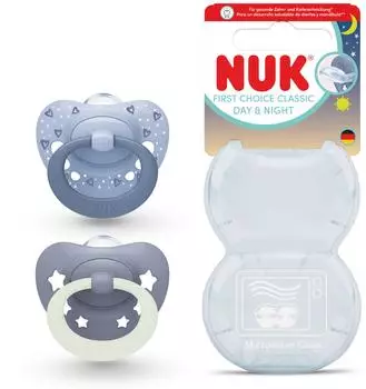 NUK First Choice Classic Day & Night Schnuller blau 0-6 Monate (10175394)
