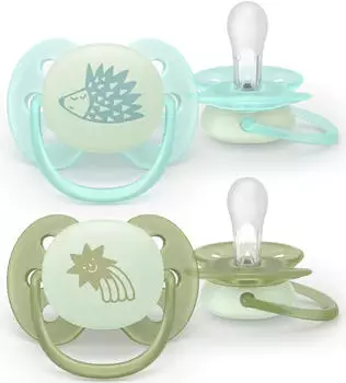 Philips Avent Ultra Soft Schnuller Nacht 0-6 Monate, 2 St&uuml;ck (SCF094/01)