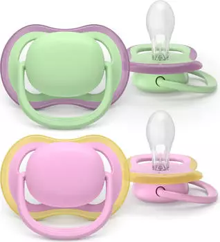 Philips AVENT Ultra Air Schnuller 6-18M rosa/gr&uuml;n, 2er-Pack (SCF087/12)