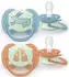 Philips Avent Ultra Soft Night Schnuller 18m+ blau/orange, 2 Stück (SCF094/06)