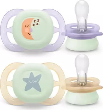 Philips AVENT Ultra Start Day&Night Schnuller 0-2 Monate, Silikon, 2er-Pack (SCF07517)