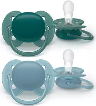 Philips AVENT Schnuller Ultra Soft 18+ Monate, blau/gr&uuml;n, 2er-Pack