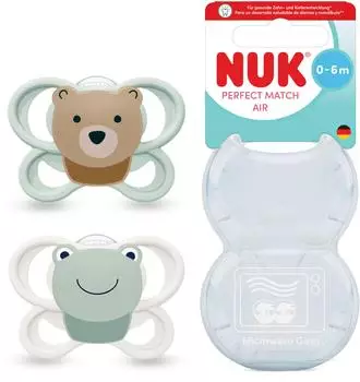 NUK Perfect Match Air Schnuller Silikon 0-6 Monate, 2er-Pack (10175341)