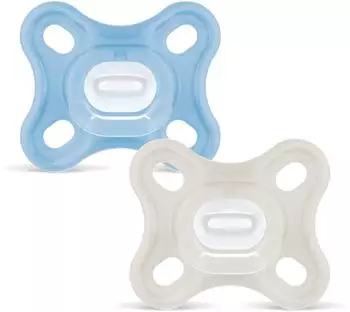 MAM Comfort Schnuller 0-3 Monate, Silikon, blau, 2er-Set