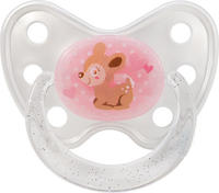 Baby-Nova Beruhigungssauger mit Ring, kiefergeformt Latex-Beruhigungssauger mit Ring, Größe 1 (verschiedene Motive), 2 Stück Latex