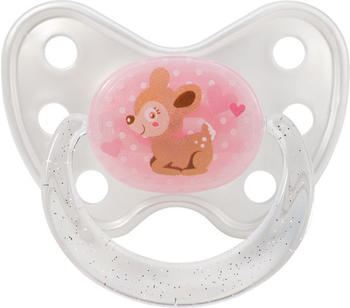 Baby-Nova Beruhigungssauger mit Ring, kiefergeformt Latex-Beruhigungssauger mit Ring, Größe 1 (verschiedene Motive), 2 Stück Latex