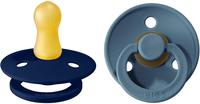 BIBS 110253, Bibs 2er-Pack Colour Schnuller Latex, 0-6M blau