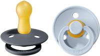 Bibs 2er-Pack Colour Schnuller Latex, 6-18M grau