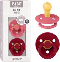 Bibs 2er-Pack Colour Schnuller Latex, 0-6M rot