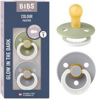BIBS 110267, Bibs 2er-Pack Colour GLOW Schnuller 0-6M gruen | grau