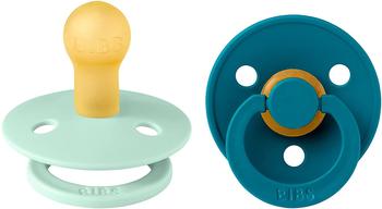 Bibs Schnuller 2er-Pack, BPA-frei, Kirschform Nippel. Naturkautschuk/Latex, Größe 1 0-6 Monate), Nordic Mint/Forest Lake