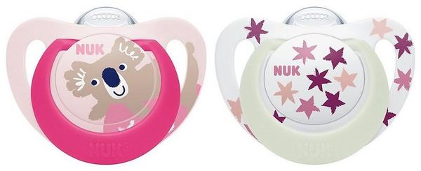 Nuk Schnuller Star Day & Night Gr.2 pink/weiß, 6-18 Monate