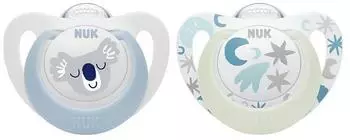 NUK Star Day&Night Silikon 2 St&uuml;ck blau/wei&szlig; (10175287)