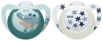Nuk Schnuller Star Day & Night Gr.2 grün/blau, 6-18 Monate