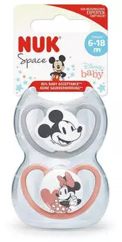 NUK Disney Raum für Baby Ausübung Baby's Lip 6-18m Rose 2Pk Exu