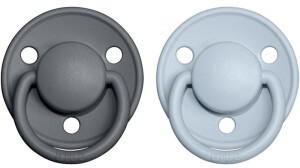BIBS De Lux Gr. 1 (2 Stk.) Iron / Baby Blue