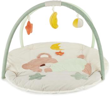 Bieco Krabbeldecke mit Spielbogen für Babys, Schlafbär Mint ∅ 90 cm süße Mobile Spieldecke Baby Activity Center Baby Gym Spielmatte Baby Spielteppich Mädchen & Junge Erlebnisdecke,