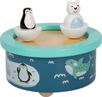 Small Foot 11961, Small Foot - Wooden Music Box North Pole Wind Up